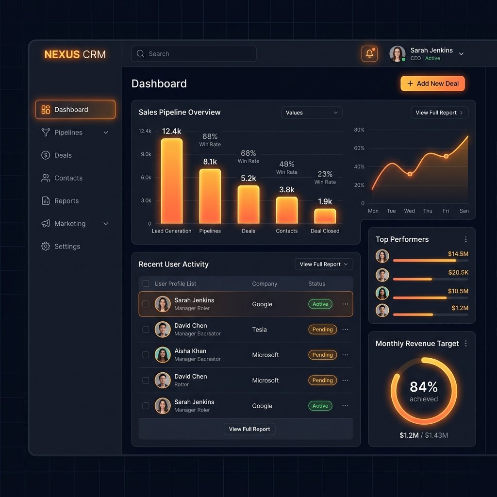 Swakora CRM Dashboard Mockup